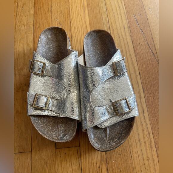 Silver Crackle Cork Flatforms - Picture 7 of 9